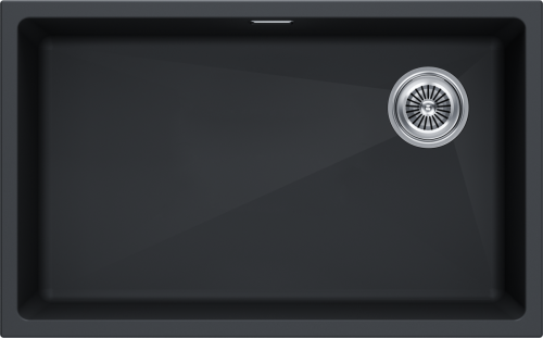 Кухонная мойка Paulmark LUMI 74UNI-SKEW LU74SK-AN 75х45 цвет черный